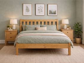 Friendship Mill Shaker Pine Low Footend Wooden Bed Frame2