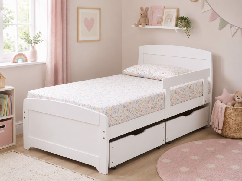 Friendship Mill Rainbow White Wooden Kids Bed1