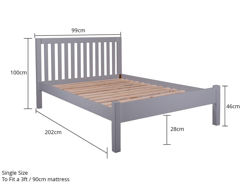Land Of Beds Rio Grey Wooden Single Bed Frame5