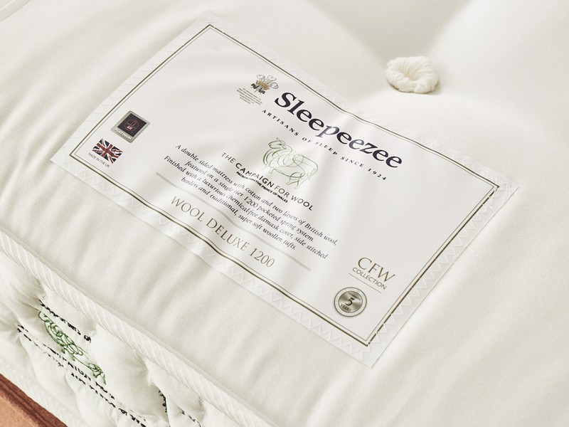 Sleepeezee Wool Deluxe 1200 Super King Size Divan Bed5