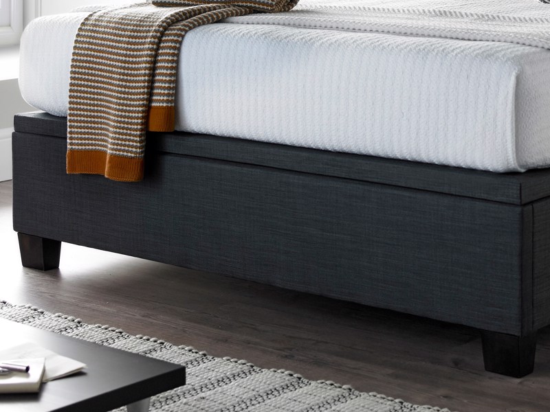 Land Of Beds Kennedy Slate Fabric Super King Size Ottoman Bed4