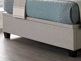 Land Of Beds Jefferson Oatmeal Fabric Ottoman Bed4