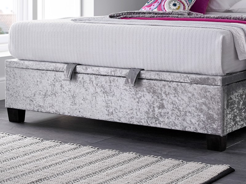Land Of Beds Jefferson Silver Fabric Ottoman Bed4