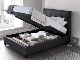 Land Of Beds Jefferson Slate Fabric Ottoman Bed3