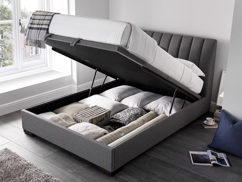 Land Of Beds Truman Grey Fabric Ottoman Bed3
