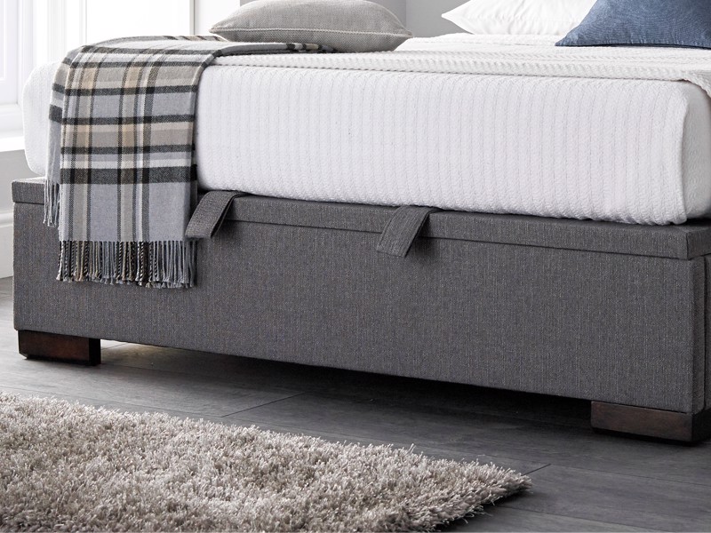 Land Of Beds Truman Grey Fabric Ottoman Bed4