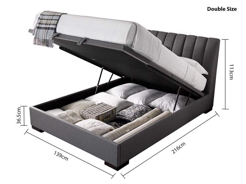 Land Of Beds Truman Grey Fabric Ottoman Bed5