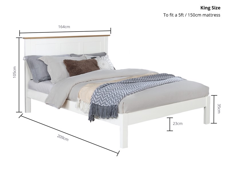 Land Of Beds Winton White Wooden Bed Frame6