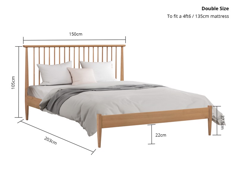 Land Of Beds Penrith Oak Wooden Bed Frame5