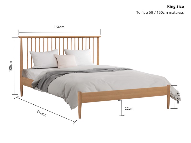 Land Of Beds Penrith Oak Wooden Bed Frame6