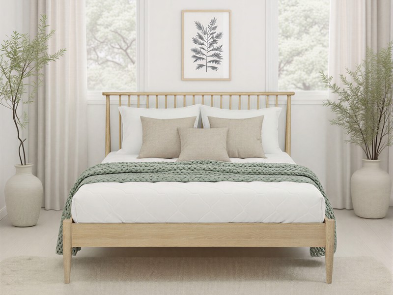 Land Of Beds Penrith Oak Wooden Bed Frame2