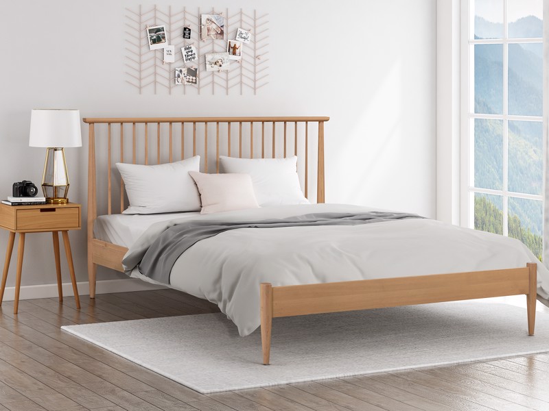 Land Of Beds Penrith Oak Wooden Double Bed Frame1