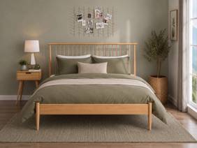 Land Of Beds Penrith Oak Wooden Bed Frame2