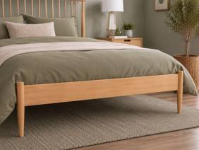 Land Of Beds Penrith Oak Wooden Bed Frame4