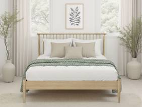 Land Of Beds Penrith Oak Wooden Bed Frame2