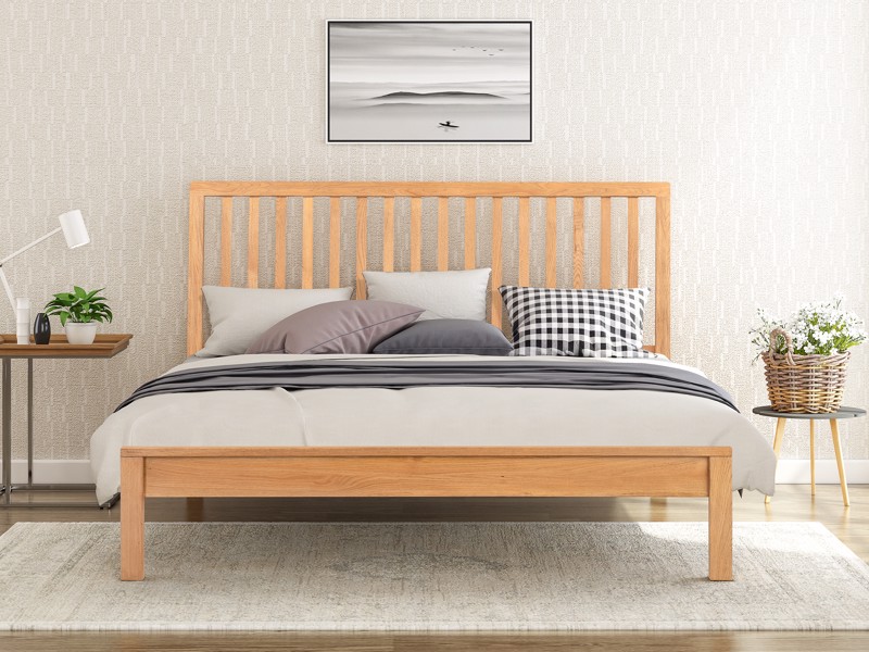 Land Of Beds Gosford Oak Wooden Bed Frame4