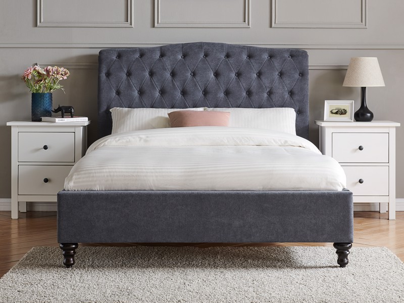 Land Of Beds Bridgerton Dark Grey Fabric Bed Frame3