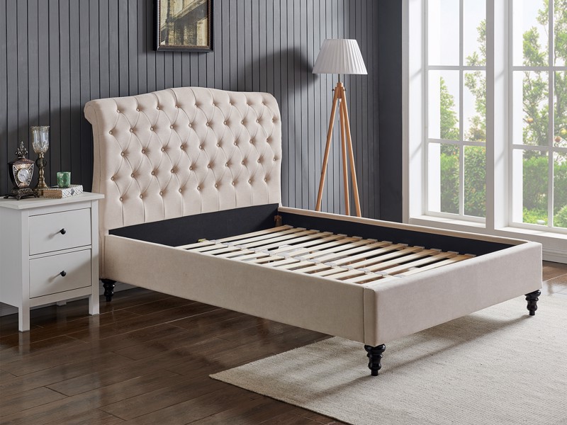 Land Of Beds Bridgerton Natural Fabric Bed Frame5