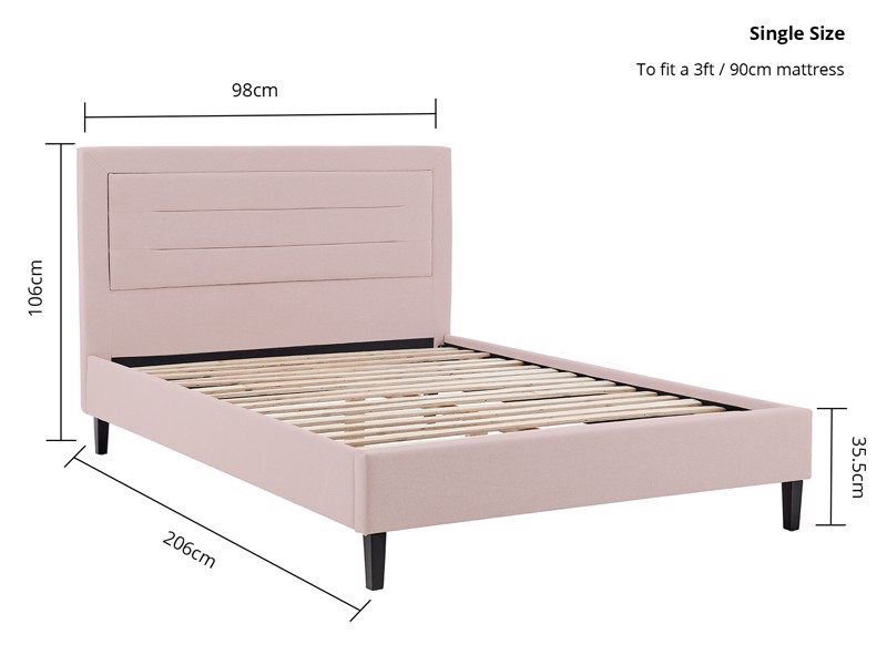 Land Of Beds Danbury Pink Fabric Childrens Bed6