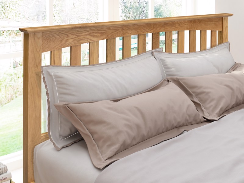 Land Of Beds Cobar Oak Wooden Double Bed Frame2