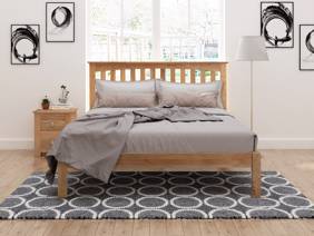Land Of Beds Cobar Oak Wooden Bed Frame3