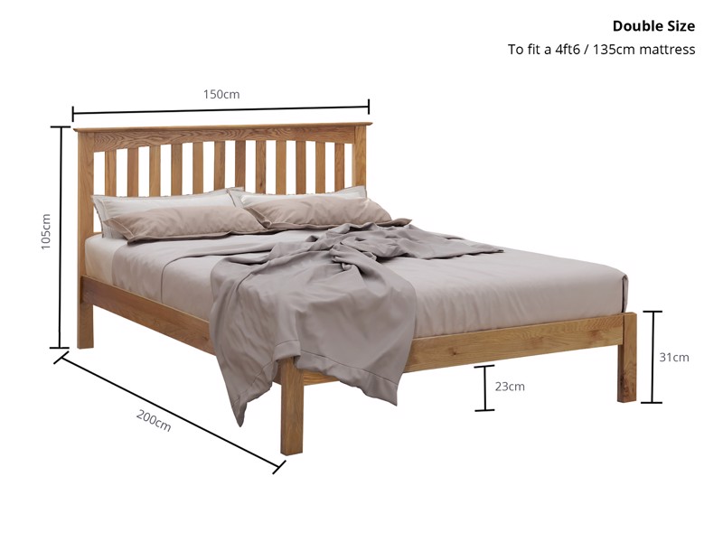Land Of Beds Cobar Oak Wooden Super King Size Bed Frame6