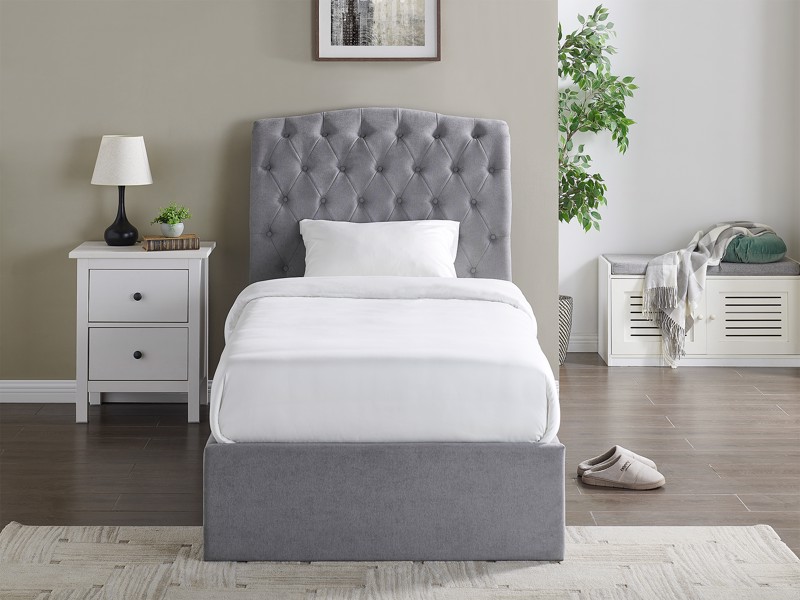 Land Of Beds Bridgerton Light Grey Fabric Ottoman Bed4