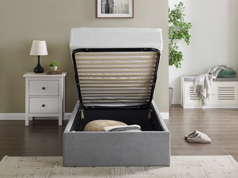 Land Of Beds Bridgerton Light Grey Fabric Ottoman Bed5