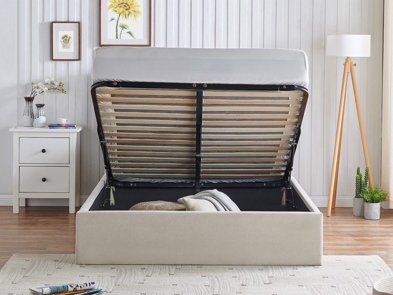 Land Of Beds Bridgerton Natural Fabric Ottoman Bed6