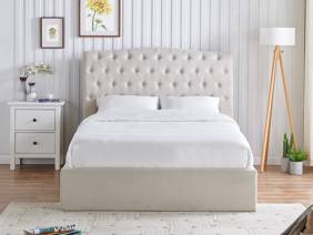 Land Of Beds Bridgerton Natural Fabric Single Ottoman Bed5