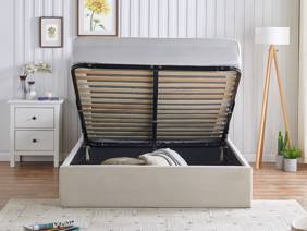 Land Of Beds Bridgerton Natural Fabric Single Ottoman Bed6