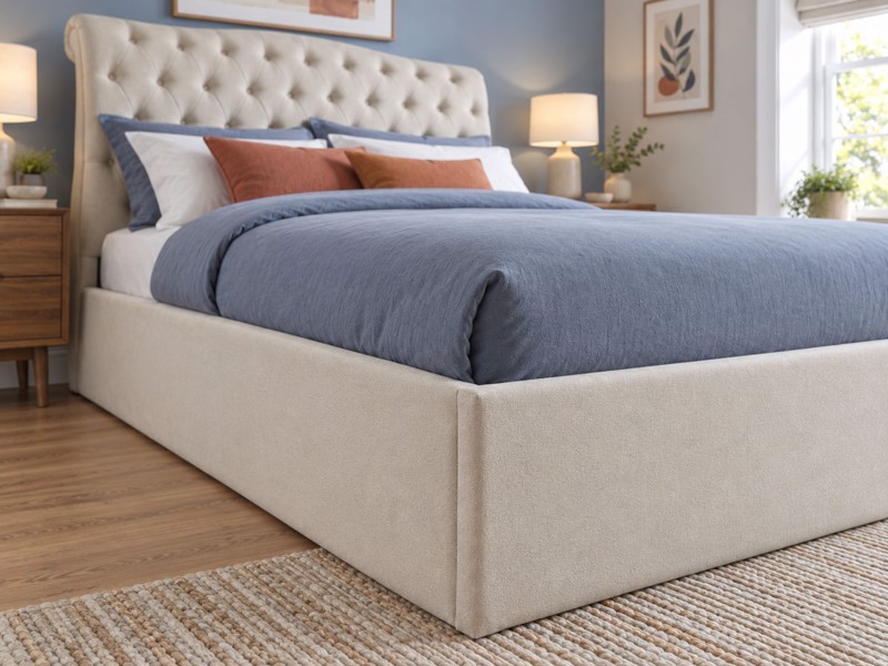 Land Of Beds Bridgerton Natural Fabric Ottoman Bed4
