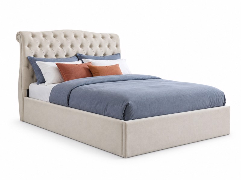 Land Of Beds Bridgerton Natural Fabric Ottoman Bed5