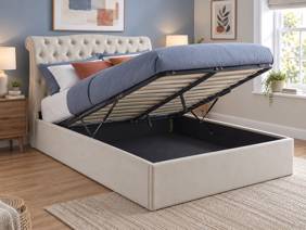 Land Of Beds Bridgerton Natural Fabric Ottoman Bed2