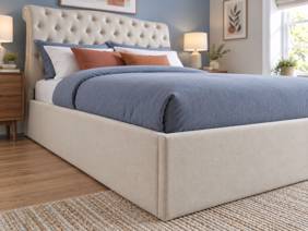 Land Of Beds Bridgerton Natural Fabric Ottoman Bed4