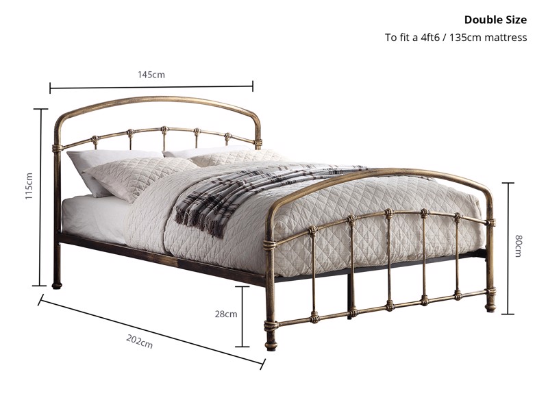 Land Of Beds Perth Antique Bronze Metal Double Bed Frame6
