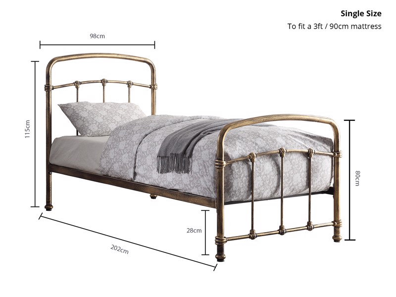 Land Of Beds Perth Antique Bronze Metal Bed Frame6