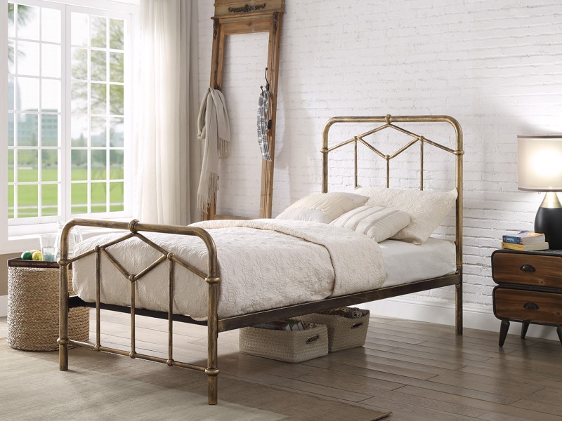 Land Of Beds Stanley Antique Bronze Metal Double Bed Frame5