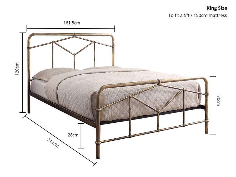 Land Of Beds Stanley Antique Bronze Metal Double Bed Frame8