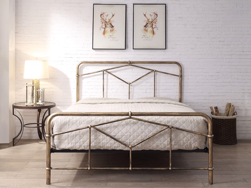 Land Of Beds Stanley Antique Bronze Metal Bed Frame2