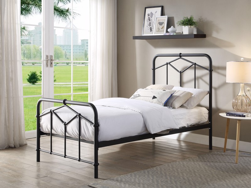 Land Of Beds Stanley Black Metal Bed Frame4