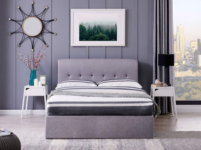 Land Of Beds Melbourne Grey Fabric Ottoman Bed4