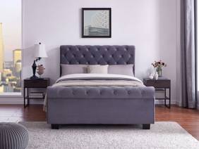 Land Of Beds Roseberry Grey Fabric Ottoman Bed3