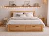 Land Of Beds Sydney Oak Finish Wooden Bed Frame2
