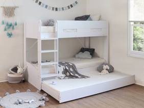 Land Of Beds Devonport White Wooden Bunk Bed1