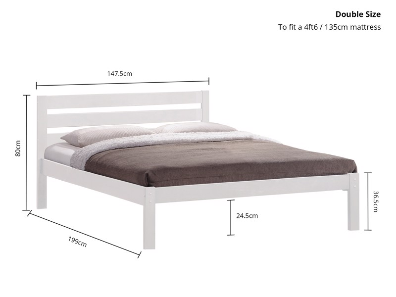 Land Of Beds Tamworth White Bed in a Box Wooden Single Bed Frame5