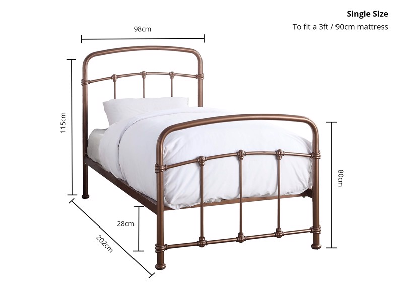 Land Of Beds Perth Shining Rose Metal Bed Frame6