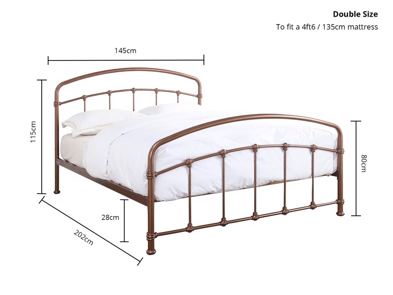 Land Of Beds Perth Shining Rose Metal Bed Frame7