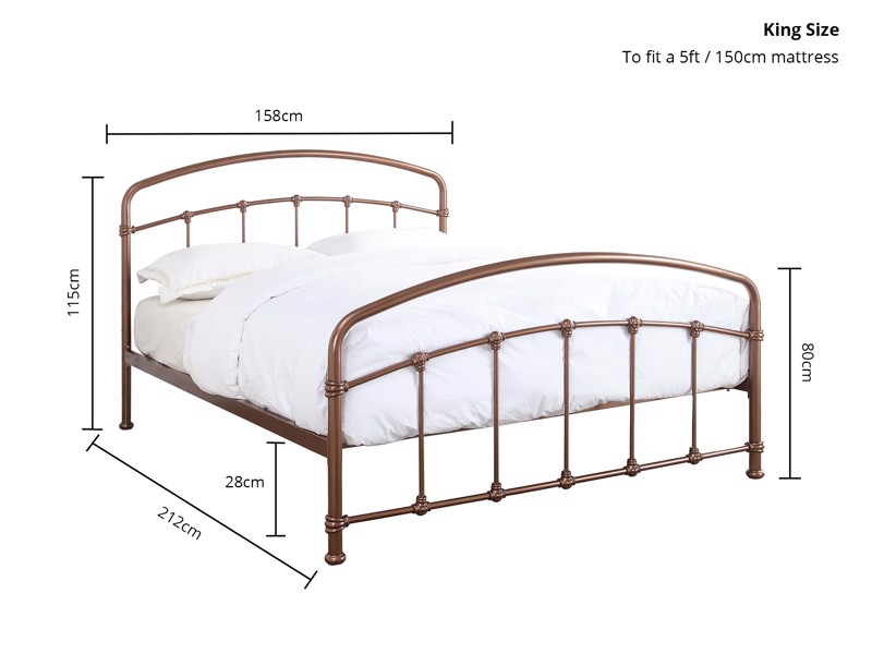 Land Of Beds Perth Shining Rose Metal Bed Frame8