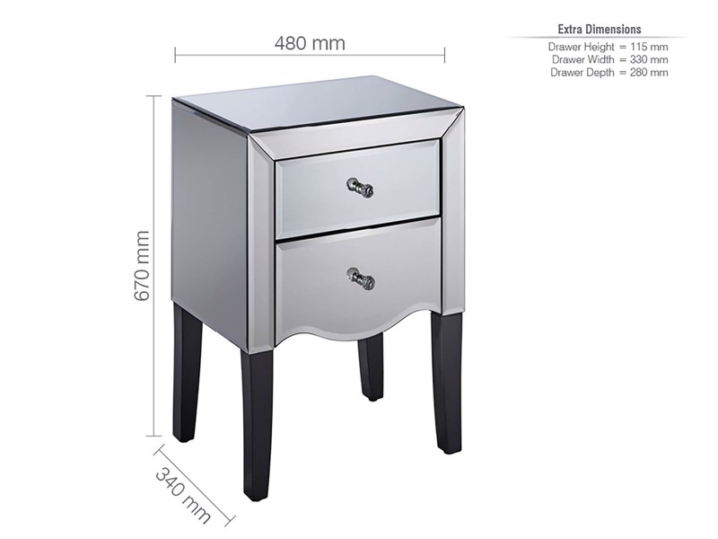 Land Of Beds Mercury 2 Drawer Bedside Table7